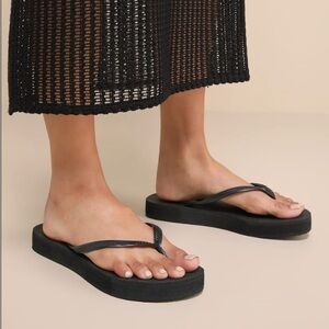 Havaianas Black Slim Flatform Flip Flops